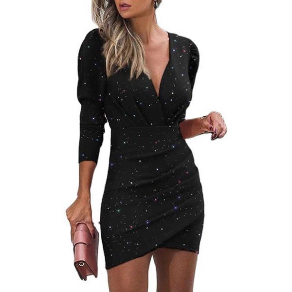 deep v neck solid pleated mini dress women autumn office ladies bodycon elegant long sleeve slim party vestidos 210526, Black;gray
deep v neck solid pleated mini dress women autumn office ladies bodycon elegant long sleeve slim party vestidos 210526, Black;gray