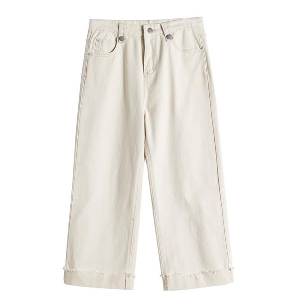 women's pants & capris 2021 spring summer plus size high waist white denim women casual ankle-length wide leg, Black;white
women's pants & capris 2021 spring summer plus size high waist white denim women casual ankle-length wide leg, Black;white