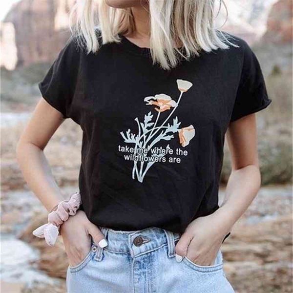 take me where the wildflowers are flowers printed tshirt women short sleeve street style fashion outfits 210512, White
take me where the wildflowers are flowers printed tshirt women short sleeve street style fashion outfits 210512, White