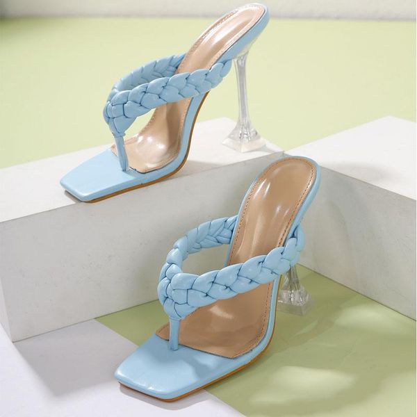 slippers summer women weave ladies sandals shoes square toe flip flops high heels slip on mules slides, Black
slippers summer women weave ladies sandals shoes square toe flip flops high heels slip on mules slides, Black