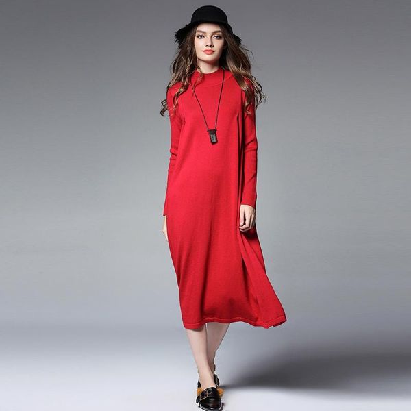 casual dresses euramerican high end large size lady's dress turtleneck long sleeve loose waist knitting sweater plus, Black;gray
casual dresses euramerican high end large size lady's dress turtleneck long sleeve loose waist knitting sweater plus, Black;gray
