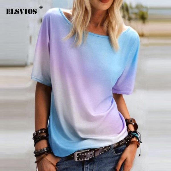 women's t-shirt gradient rainbow print round neck short sleeve female summer loose casual splicing harajuku fashion clothing, White
women's t-shirt gradient rainbow print round neck short sleeve female summer loose casual splicing harajuku fashion clothing, White