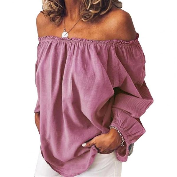 women's blouses & shirts women casual shirt solid off shoulder long sleeve fashion pleated t-shirt slash neck plus size, White
women's blouses & shirts women casual shirt solid off shoulder long sleeve fashion pleated t-shirt slash neck plus size, White