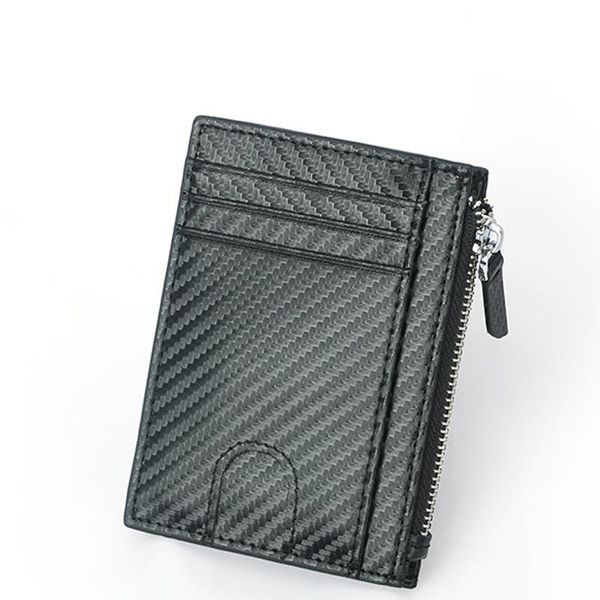 new rfid zipper zero wallet carbon fiber pattern credit card bag multi-function coin zero wallet, Black
new rfid zipper zero wallet carbon fiber pattern credit card bag multi-function coin zero wallet, Black