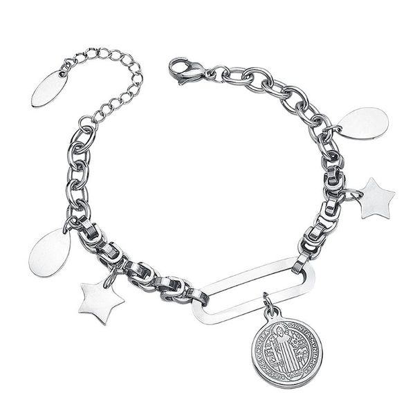 charm bracelets 1pc fashion titanium steel jesus bracelet creative five-pointed star pendant wrist chain water drop, Golden;silver
charm bracelets 1pc fashion titanium steel jesus bracelet creative five-pointed star pendant wrist chain water drop, Golden;silver