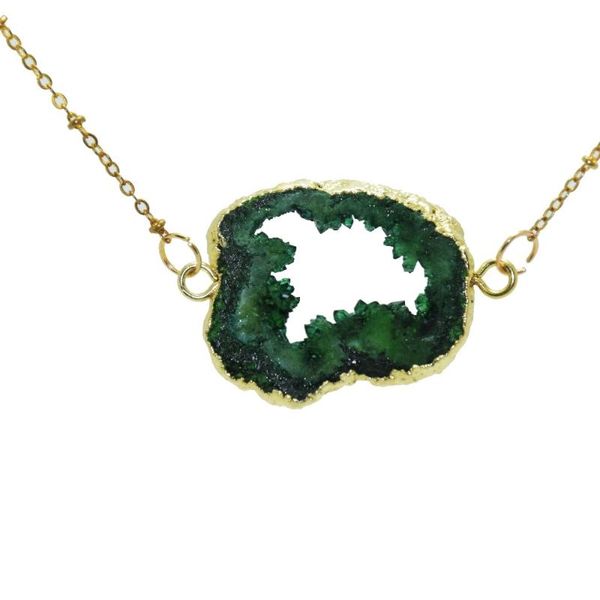 pendant necklaces green from raw quartz crystal cluster geode druzy necklace 2 loops gold bezel slab girl stone gem connector women, Silver
pendant necklaces green from raw quartz crystal cluster geode druzy necklace 2 loops gold bezel slab girl stone gem connector women, Silver