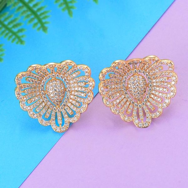 stud 27*25 mm trendy heart shape women earrings cubic zirconia inlaid fashion jewelry statement boucle d'oreille, Golden;silver
stud 27*25 mm trendy heart shape women earrings cubic zirconia inlaid fashion jewelry statement boucle d'oreille, Golden;silver