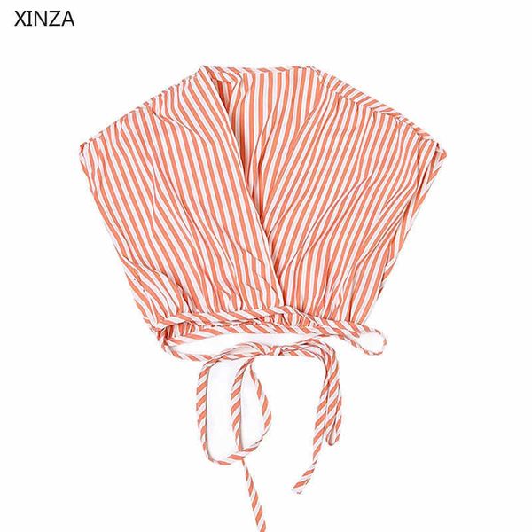 women's knits & tees women pink striped cropped summer blouse sleeveless crossover v neck ruched shoulders vintage casual woman s, White
women's knits & tees women pink striped cropped summer blouse sleeveless crossover v neck ruched shoulders vintage casual woman s, White