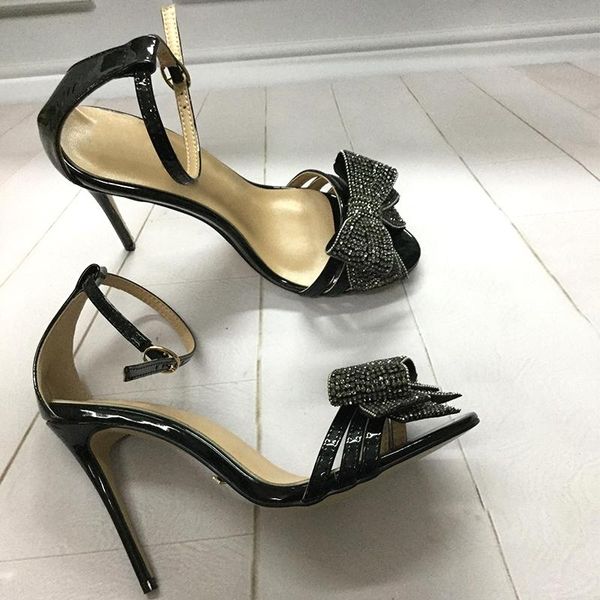 brand fashion design high heel sandals crystal bow tie ankle wrap formal women dress shoes, Black
brand fashion design high heel sandals crystal bow tie ankle wrap formal women dress shoes, Black