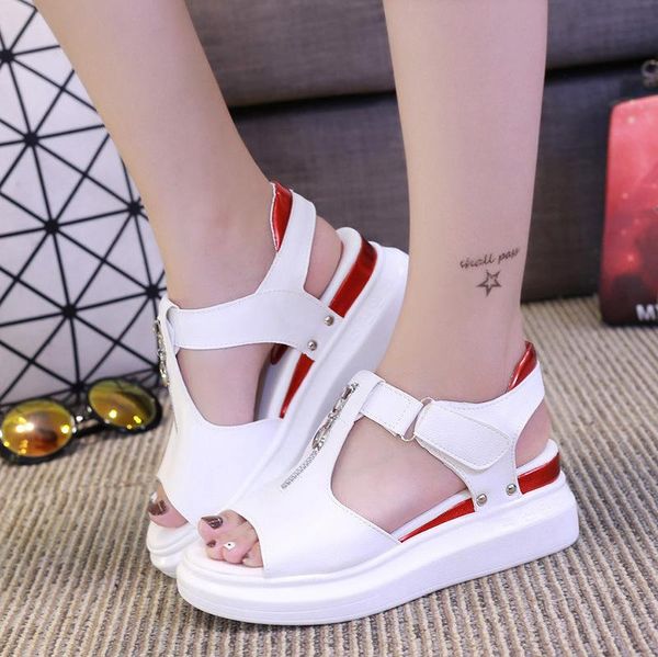 sandals summer women female student muffin bottom casual women's shoes 42 large size sports fish mouth wedge, Black
sandals summer women female student muffin bottom casual women's shoes 42 large size sports fish mouth wedge, Black
