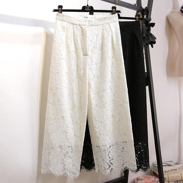 women's pants & capris white black lace for women 2021 spring and summer loose high-waisted casual wide leg trousers, Black;white
women's pants & capris white black lace for women 2021 spring and summer loose high-waisted casual wide leg trousers, Black;white