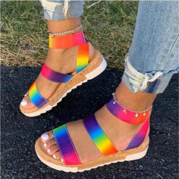 dress shoes women summer ankle strap sandals rainbow color platform wedges heel peep toe fashion casual beach ladies zapatos de mujer, Black
dress shoes women summer ankle strap sandals rainbow color platform wedges heel peep toe fashion casual beach ladies zapatos de mujer, Black