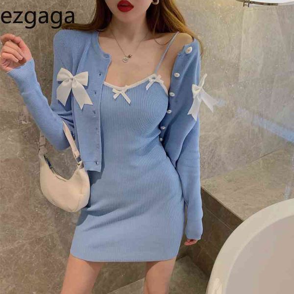 ezgaga knit two piece set women thin bowknot cropped cardigan ladies spaghetti strap bodycon dress casual korean spring 210430, White
ezgaga knit two piece set women thin bowknot cropped cardigan ladies spaghetti strap bodycon dress casual korean spring 210430, White