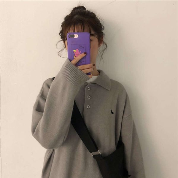 women's sweaters hoodies polo neck sweater loose fitting autumn and winter wear korean version ins tide lazy wind bf t-shirt iji4, White;black
women's sweaters hoodies polo neck sweater loose fitting autumn and winter wear korean version ins tide lazy wind bf t-shirt iji4, White;black