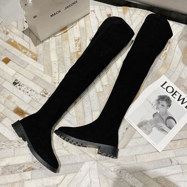 boots 2021 winter women's fashion thick-heel over knee round head mid heel sock shoes women zapatos de mujer, Black
boots 2021 winter women's fashion thick-heel over knee round head mid heel sock shoes women zapatos de mujer, Black