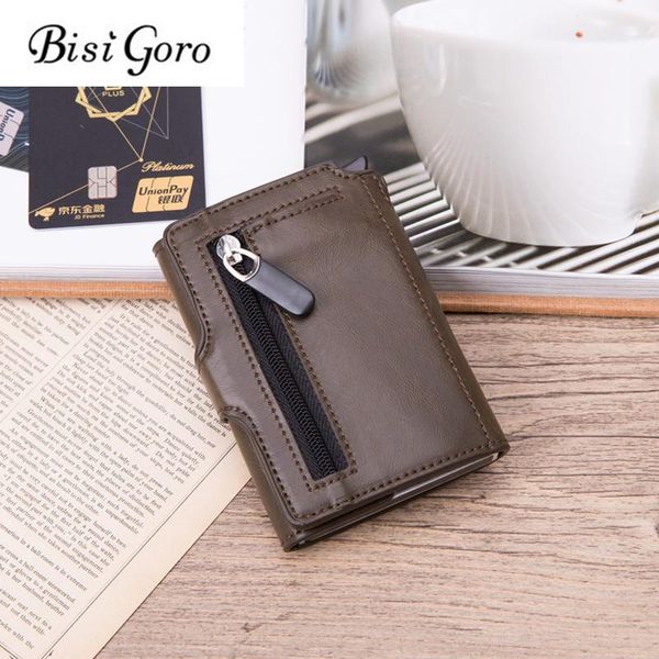 card holders bisi goro 2021 men holder metal aluminum auto -up rfid id case black wallet button coin purse, Brown;gray
card holders bisi goro 2021 men holder metal aluminum auto -up rfid id case black wallet button coin purse, Brown;gray