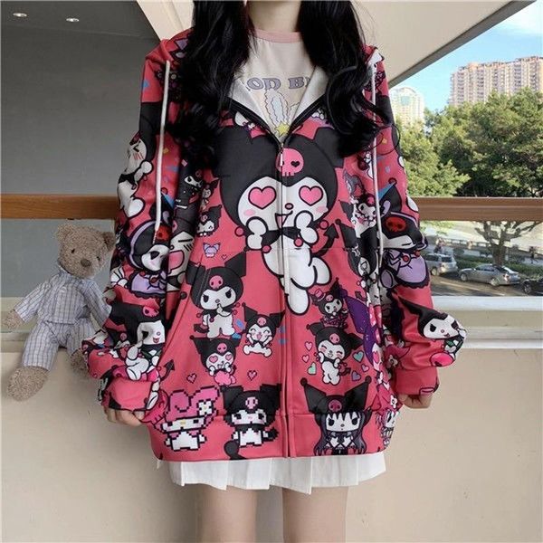 women's jackets hoodies women coat autumn thin jacket japanese harajuku cartoon goth cute dual horsetail e girl zipper varsity, Black;brown
women's jackets hoodies women coat autumn thin jacket japanese harajuku cartoon goth cute dual horsetail e girl zipper varsity, Black;brown