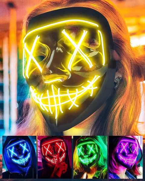 scary halloween mask, led light up masks cosplay glowing in the dark , 3 lighting modes for men women kids
scary halloween mask, led light up masks cosplay glowing in the dark , 3 lighting modes for men women kids