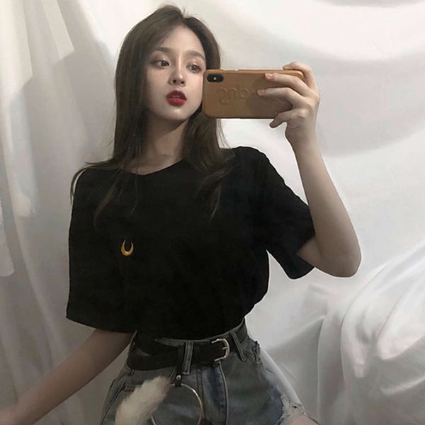 women's t-shirt classic girlish short summer korean version ins fashion loose bf lazy style versatile chic half sleeve clothes vhgt, White
women's t-shirt classic girlish short summer korean version ins fashion loose bf lazy style versatile chic half sleeve clothes vhgt, White