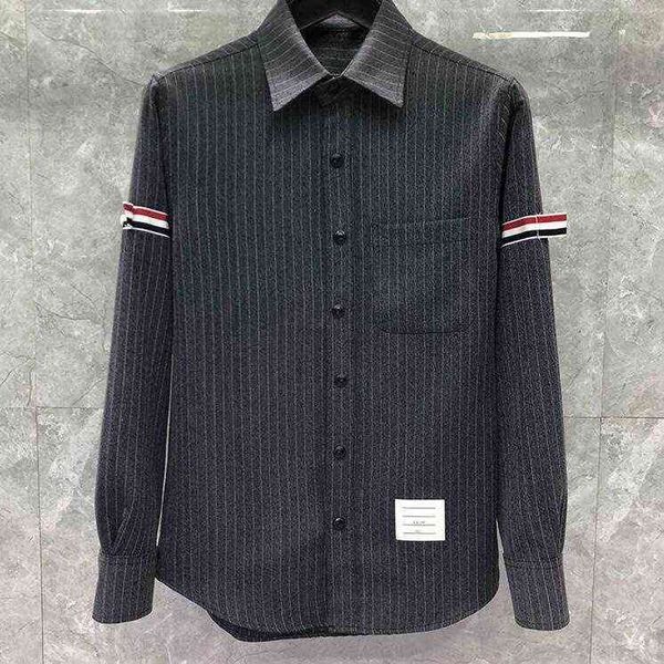 2021 tb fashion thom brand shirts men slim polos black long sleeve striped casual shirt turn down collar cotton solid men's clothing, Black;brown
2021 tb fashion thom brand shirts men slim polos black long sleeve striped casual shirt turn down collar cotton solid men's clothing, Black;brown