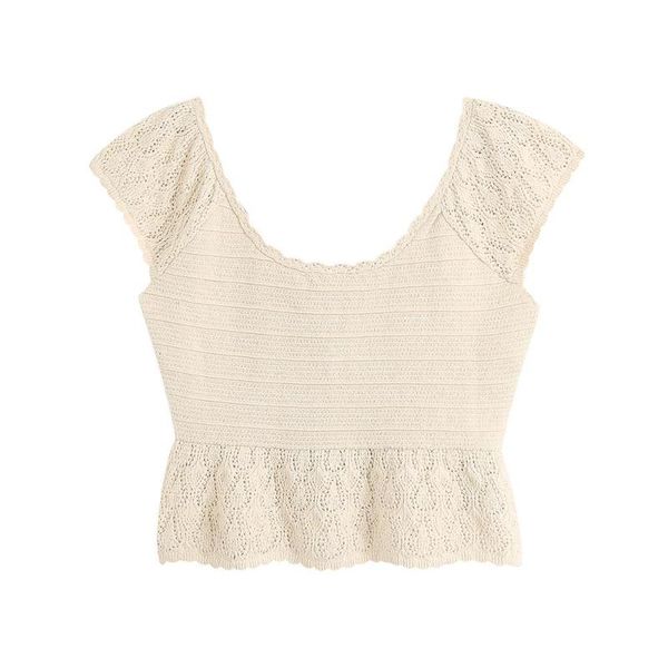 women's blouses & shirts 2021 summer fashion sleeve hollow round neck sleeveless wild short slim knit top, White
women's blouses & shirts 2021 summer fashion sleeve hollow round neck sleeveless wild short slim knit top, White