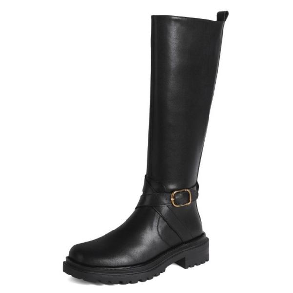 2022 real leather knee high boots shoes for women low heel buckle fashion female cool ladies footwear size 34-40, Black
2022 real leather knee high boots shoes for women low heel buckle fashion female cool ladies footwear size 34-40, Black