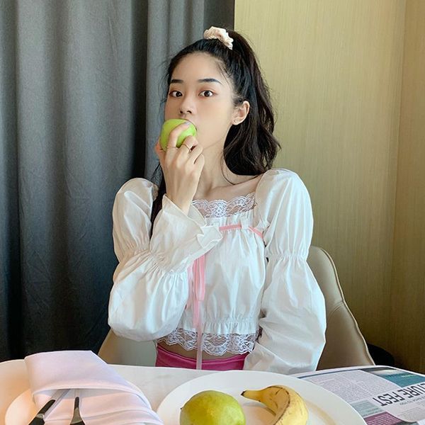 spring 2021 silk stitching square collar short long sleeve shirt women's clothing blouse women blusas ropa de mujer blouses & shirts, White
spring 2021 silk stitching square collar short long sleeve shirt women's clothing blouse women blusas ropa de mujer blouses & shirts, White