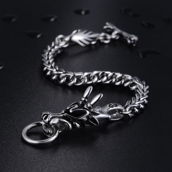 dragon head men's bracelet male 316l stainless steel wheat link chain punk jewelry 22cm charm bracelets, Golden;silver
dragon head men's bracelet male 316l stainless steel wheat link chain punk jewelry 22cm charm bracelets, Golden;silver