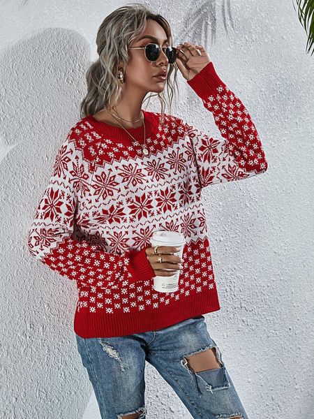 women's sweaters 2021 autumn & winter christmas sweater snowflake knit long sleeve round neck knitted loose fashion aswinfon, White;black
women's sweaters 2021 autumn & winter christmas sweater snowflake knit long sleeve round neck knitted loose fashion aswinfon, White;black