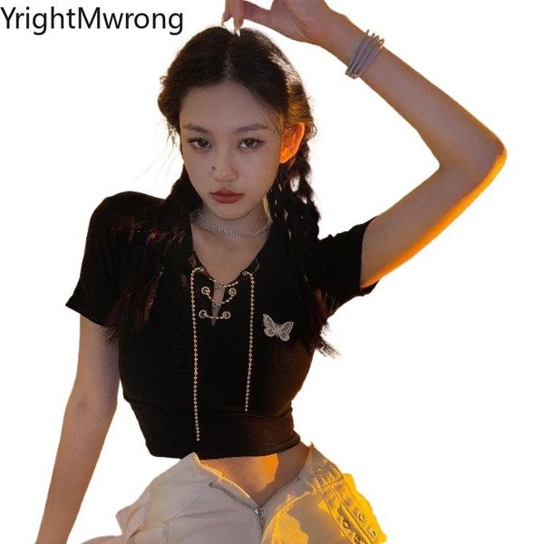 lace up chain v neck embroidery butterfly bodycon t-shirt crop t shirt women graphic cute fashion aesthetic street goth women's, White
lace up chain v neck embroidery butterfly bodycon t-shirt crop t shirt women graphic cute fashion aesthetic street goth women's, White