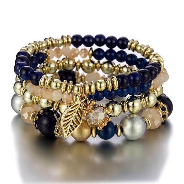 beaded, strands arrival fashion bracelet for women bohemian multi-layer stretch beaded leaf charm bracelets set, Black
beaded, strands arrival fashion bracelet for women bohemian multi-layer stretch beaded leaf charm bracelets set, Black