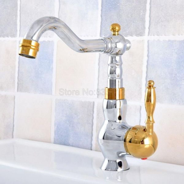 polished chrome & gold color brass bathroom vessel sink faucet single handle swivel spout mixer tap hole tsf809 faucets
polished chrome & gold color brass bathroom vessel sink faucet single handle swivel spout mixer tap hole tsf809 faucets