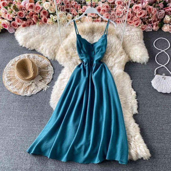 summer women v-neck spaghetti strap high waist slim dress vintage female a-line long beach fairy 210423, Black;gray
summer women v-neck spaghetti strap high waist slim dress vintage female a-line long beach fairy 210423, Black;gray