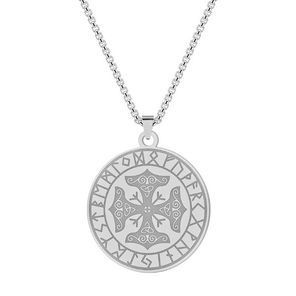 pendant necklaces kinitial stainless steel viking rune necklace geometric round for women wedding charm gifts collare jewelry, Silver
pendant necklaces kinitial stainless steel viking rune necklace geometric round for women wedding charm gifts collare jewelry, Silver