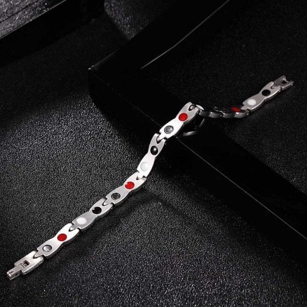 link, chain women health bracelet titanium steel energy magnetic stone classic xin-, Black
link, chain women health bracelet titanium steel energy magnetic stone classic xin-, Black