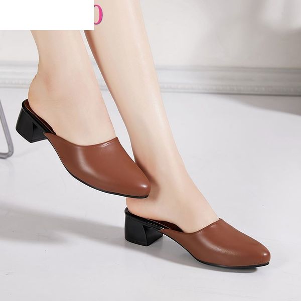 sandals women summer slippers office lady slides fashion female med heels casual mules genuine leather woman shoes s69v, Black
sandals women summer slippers office lady slides fashion female med heels casual mules genuine leather woman shoes s69v, Black