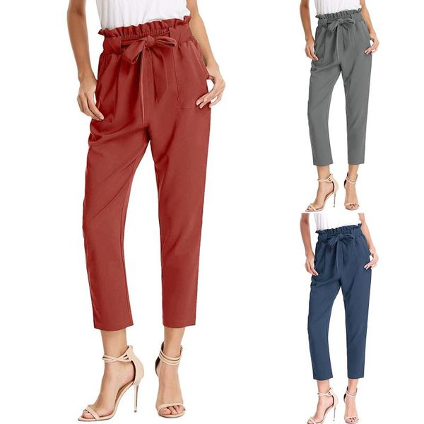 women's pants & capris summer autumn women ol chic bowtie lace up elastic high waisted trousers solid harem pocket female bottoms, Black;white
women's pants & capris summer autumn women ol chic bowtie lace up elastic high waisted trousers solid harem pocket female bottoms, Black;white