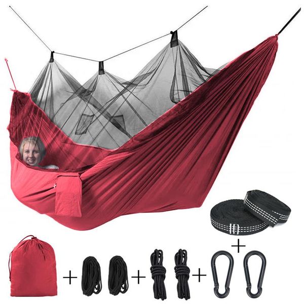 mosquito net single person portable outdoor camping hammock with 8pc accessories sleeping bed picnic hanging
mosquito net single person portable outdoor camping hammock with 8pc accessories sleeping bed picnic hanging