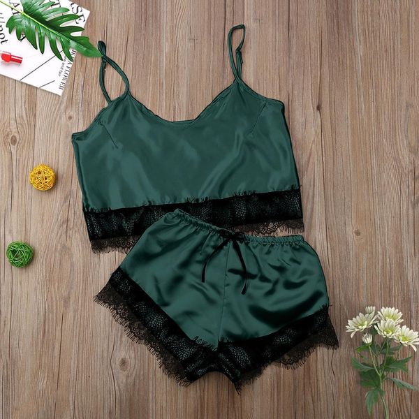 women sleepwear lingerie set rayon womens pajama temptation babydoll nightwear cute cami and shorts pijama mujer, Black;red
women sleepwear lingerie set rayon womens pajama temptation babydoll nightwear cute cami and shorts pijama mujer, Black;red