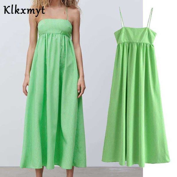 klkxmyt za women back bow tied stripe sling midi dress female spaghetti strap vestido chic casual summer dresses 210527, Black;gray
klkxmyt za women back bow tied stripe sling midi dress female spaghetti strap vestido chic casual summer dresses 210527, Black;gray