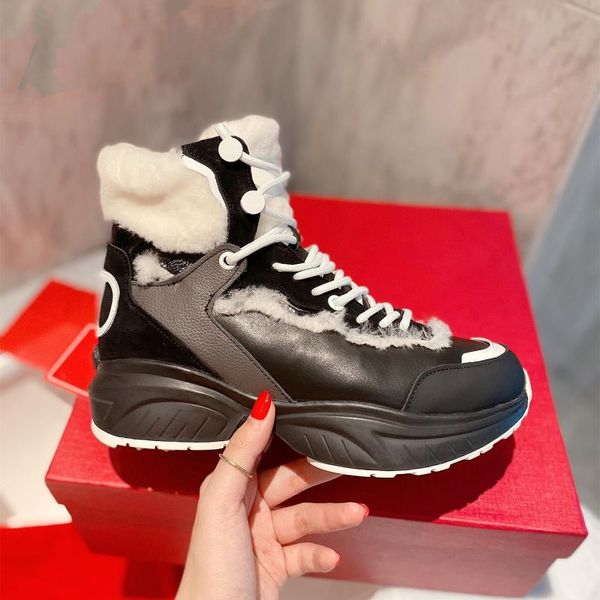 boots high-sneakers winter women shoes genuine leather platform snow wool fur-lined lace-up patchwork botas de mujer, Black
boots high-sneakers winter women shoes genuine leather platform snow wool fur-lined lace-up patchwork botas de mujer, Black