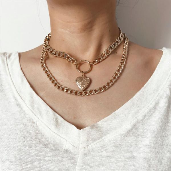 pendant necklaces vintage gold color love heart necklace alloy double layered clavicle chain for women collar jewelry gift, Silver
pendant necklaces vintage gold color love heart necklace alloy double layered clavicle chain for women collar jewelry gift, Silver