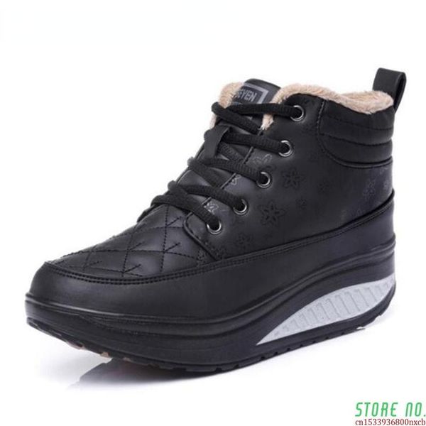 boots women winter laceup sneakers thicksoled leisure travel solid color round head slip womens snow increase within, Black
boots women winter laceup sneakers thicksoled leisure travel solid color round head slip womens snow increase within, Black