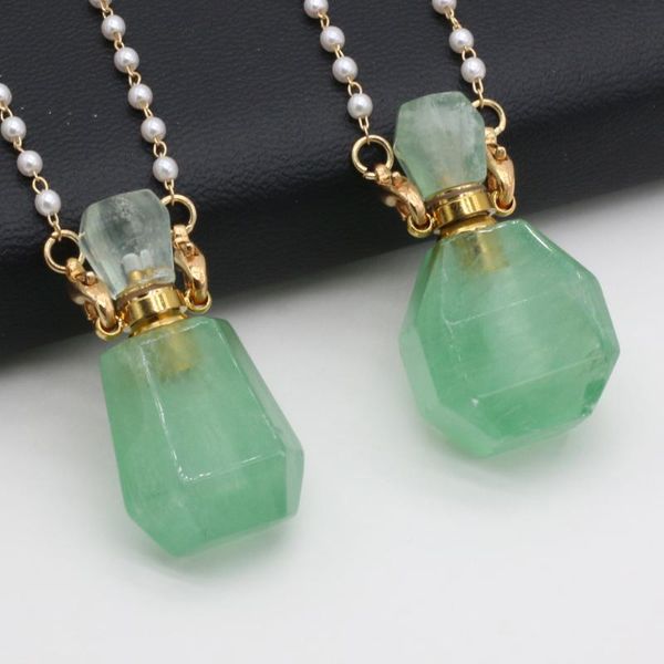 pendant necklaces fashion mini perfume bottle necklace natural green aventurine essential oil charms pearl chain jewelry, Silver
pendant necklaces fashion mini perfume bottle necklace natural green aventurine essential oil charms pearl chain jewelry, Silver