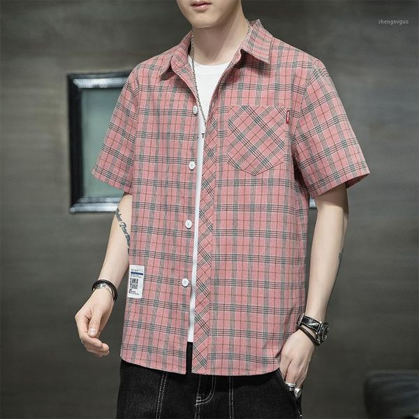 men's dress shirts short sleeve shirt 2021 summer fashion brand loose korean casual wear, White;black
men's dress shirts short sleeve shirt 2021 summer fashion brand loose korean casual wear, White;black