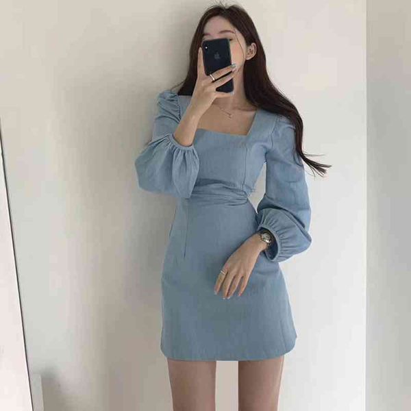 autumn style korean chic temperament square neck dress women mini bubble long sleeve wild waist slim a line solid retro 210429, Black;gray
autumn style korean chic temperament square neck dress women mini bubble long sleeve wild waist slim a line solid retro 210429, Black;gray