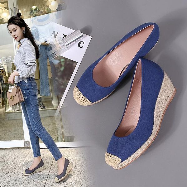 sandals espadrilles women's wedge 2021 spring and autumn style flock middle thick-heeled platform shoes straw woven, Black
sandals espadrilles women's wedge 2021 spring and autumn style flock middle thick-heeled platform shoes straw woven, Black