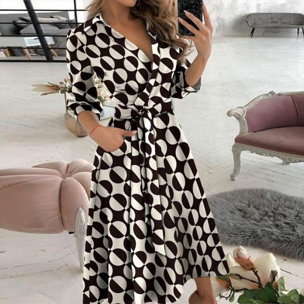 polka dots floral print women dresses long sleeve spring autumn single breasted belt party maxi womens clothing, Black;gray
polka dots floral print women dresses long sleeve spring autumn single breasted belt party maxi womens clothing, Black;gray