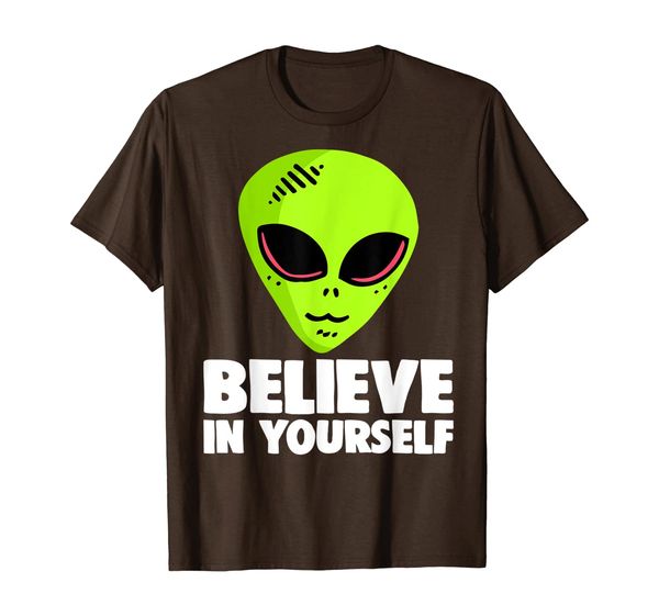 alien believe in yourself funny aliens science motivational t-shirt, White;black 
alien believe in yourself funny aliens science motivational t-shirt, White;black