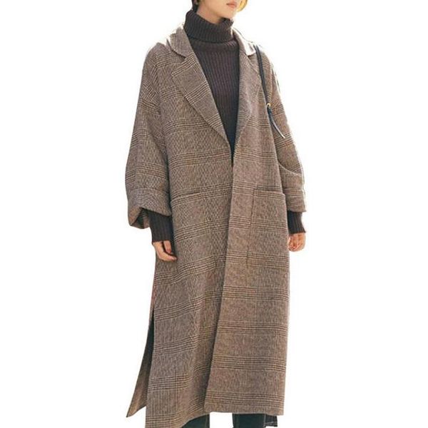 women's wool & blends autumn winter retro tartan woolen coat hepburn female long section coats womens plus size fashions women, Black
women's wool & blends autumn winter retro tartan woolen coat hepburn female long section coats womens plus size fashions women, Black